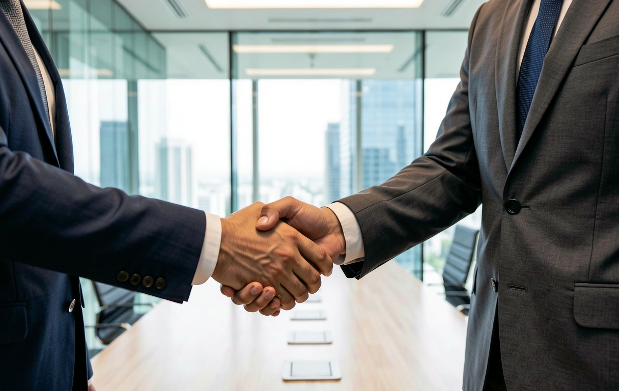 Business partnership collaboration session